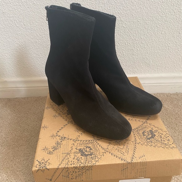 Free People Cecile Black Suede Ankle Boot - Picture 3 of 6